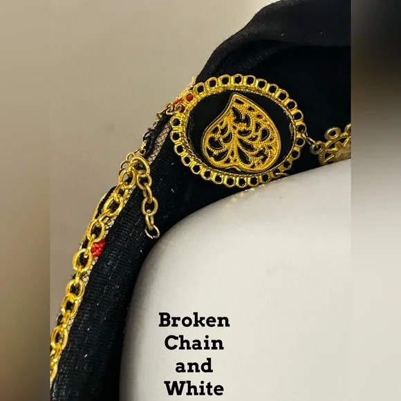 Queen Of Hearts Costume Sz S Handmade Red Gold Gown Alice In Wonderland Cosplay - Picture 12 of 16